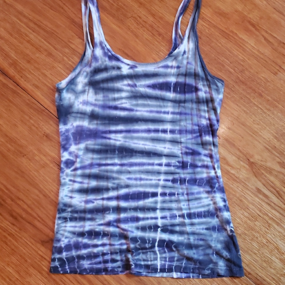 Stipe tie dye tank top